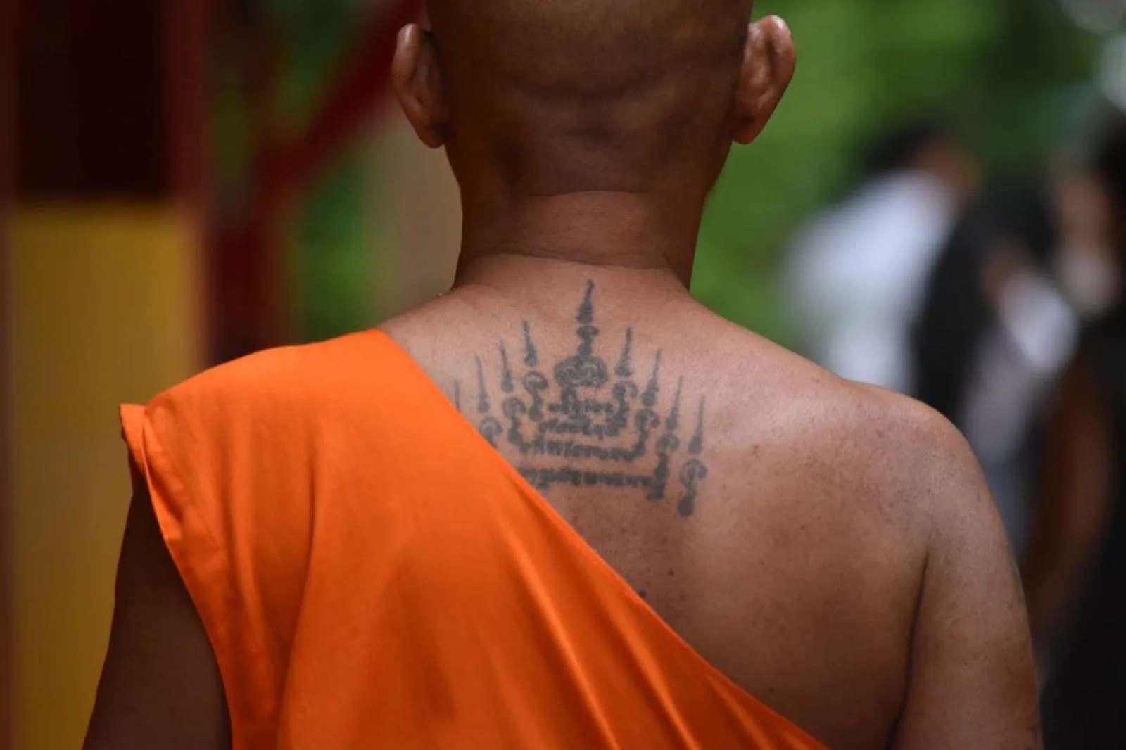 Sak Yant monk master, traditional Thai tattooing