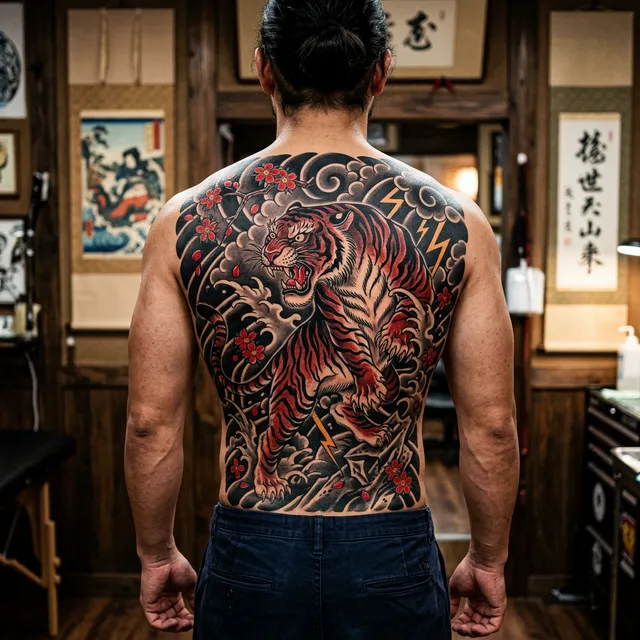Japanese tiger tattoo